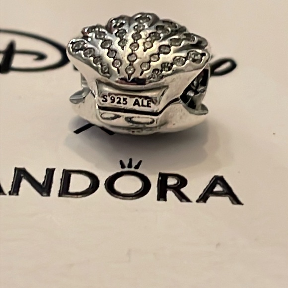 New Authentic Pandora x Disney Ariel Little Mermaid Sparkly Pave Seashell HTF - Picture 5 of 7